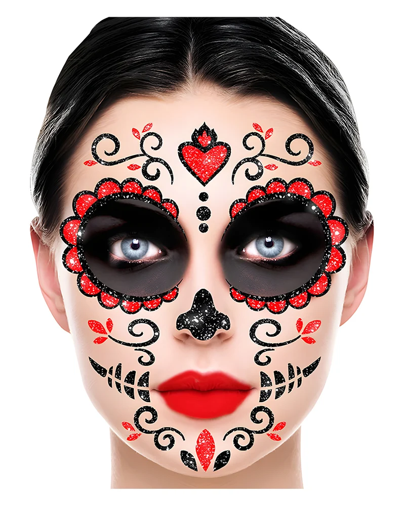 Glitzer Gesichtsaufkleber Catrina