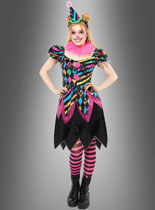 Zirkus Clown Neon Kostüm Damen
