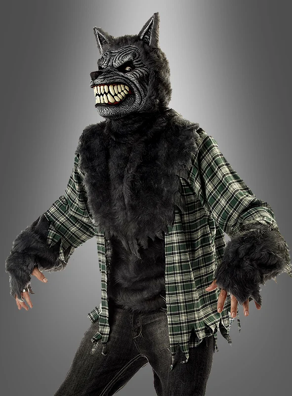 Böser Wolf Kostüm mit Ani-Motion-Maske