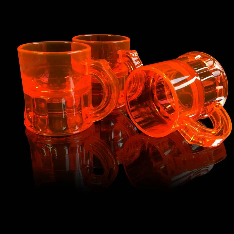 Shotglaasjes fluoriserend oranje - 2cl (10 Stuks)