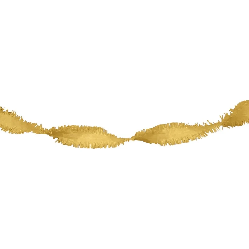 Goldene Girlande aus Krepppapier, 6 m