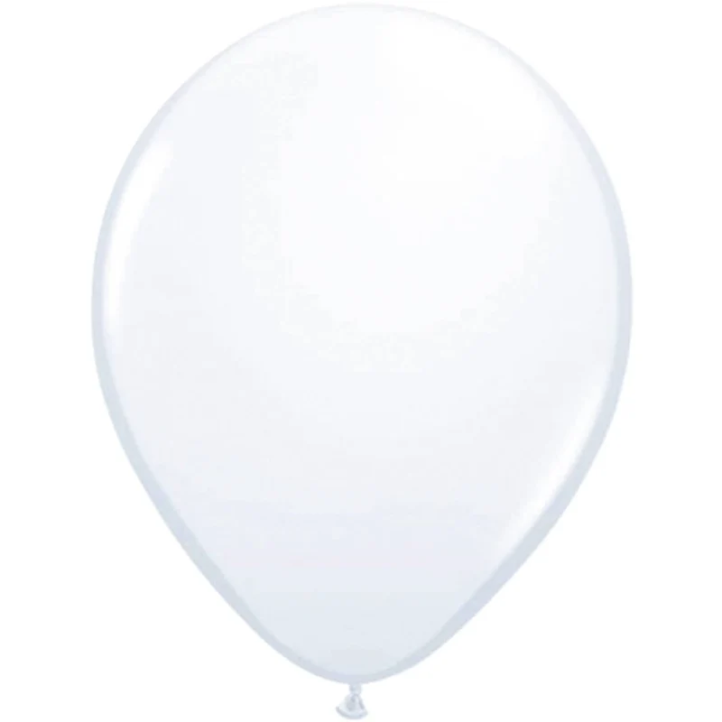 Weiße Ballons Metallic Basic 30 cm, 10 Stück