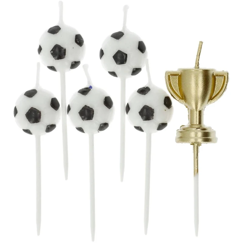 Fußballkerzen 6 cm, 6 Stück