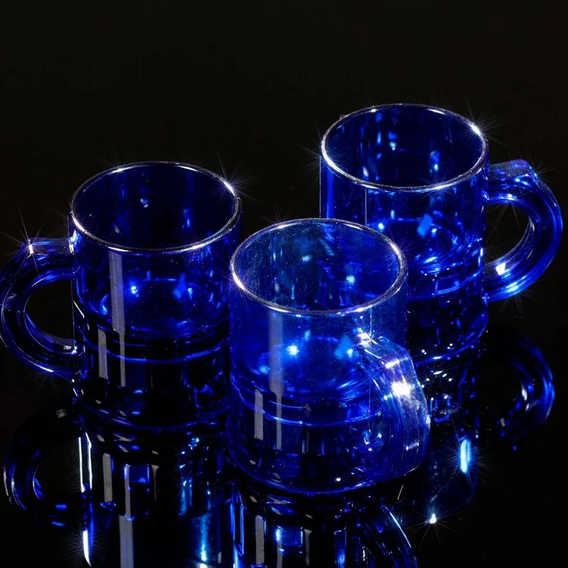 Shotglaasjes fluoriserend blauw - 2,5cl (10 Stuks)