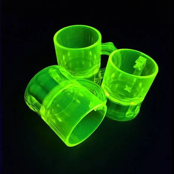 Shotglaasjes fluoriserend geel - 2.5cl - 10 stuks
