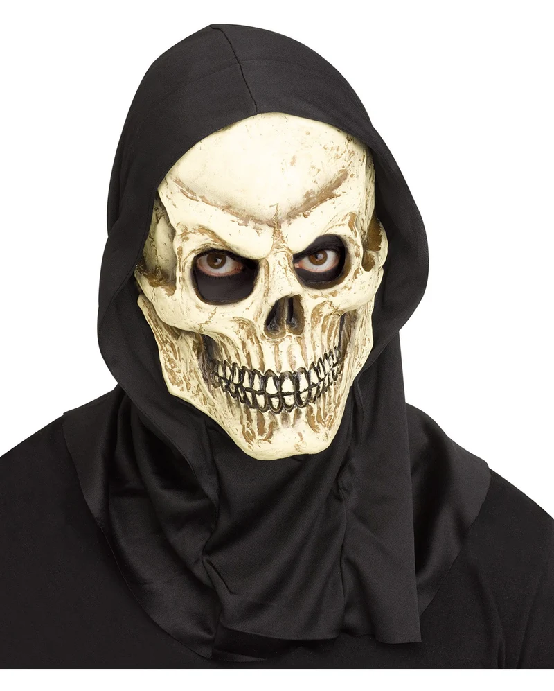 Verrotteter Totenkopf Maske mit Kapuze