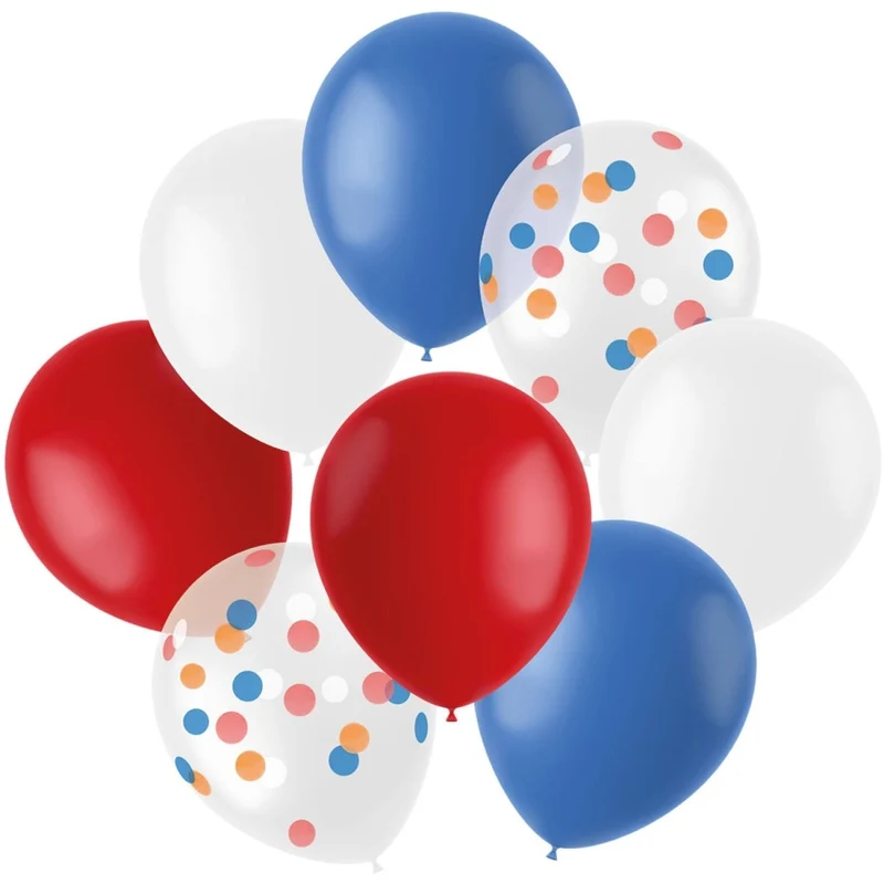 Rote, weiße und blaue Latexballons, 30 cm, 8 Stück