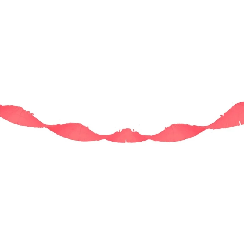 Neonrosa Girlande aus Krepppapier, 18 m