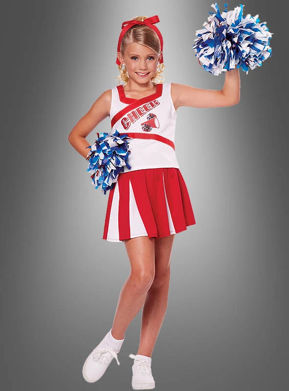 Cheerleader Kostüm Kinder mit Pompons