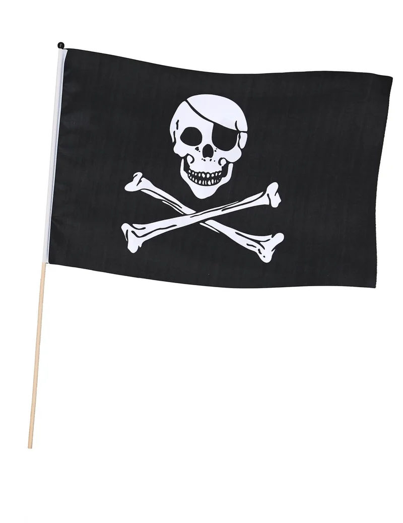 Jolly Roger Piraten-Fahne schwarz-weiss 45x30cm