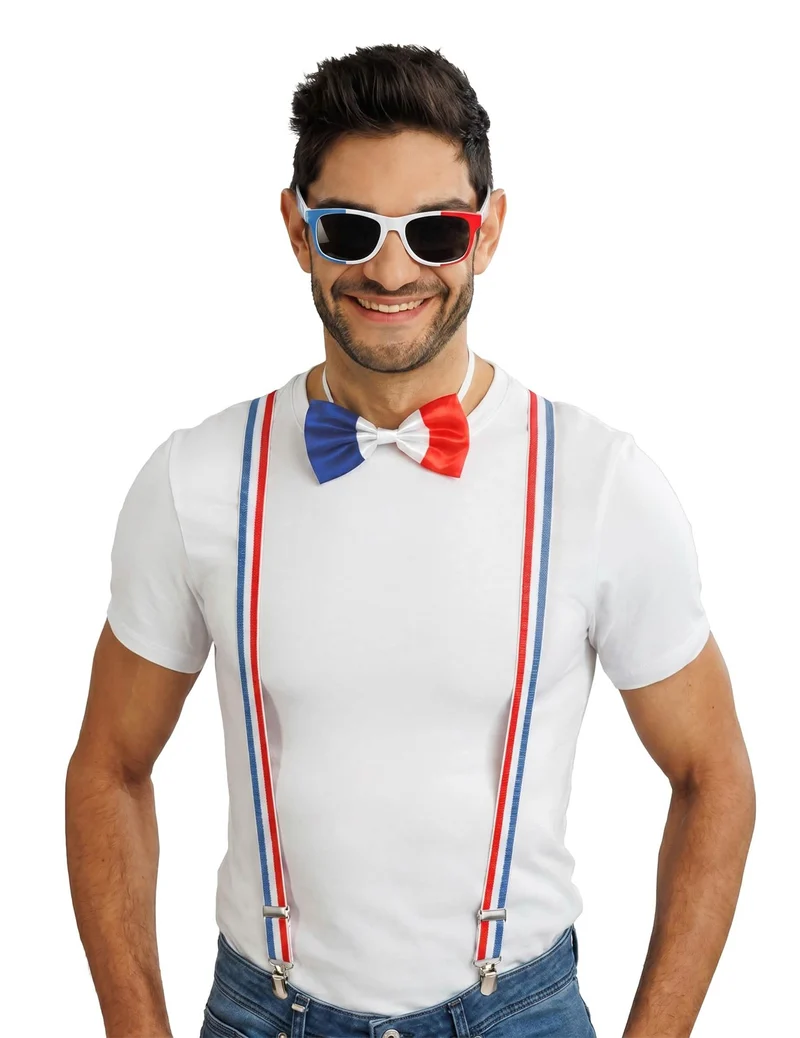 Frankreich Supporter-Set Erwachsene 3 Accessoires
