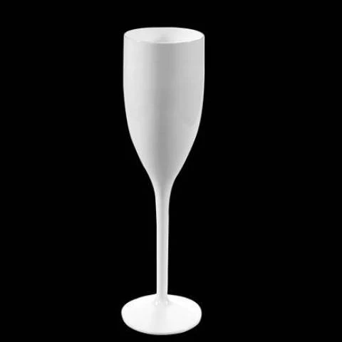 Kunststof champagneglazen - 15cl - Wit (6 stuks)