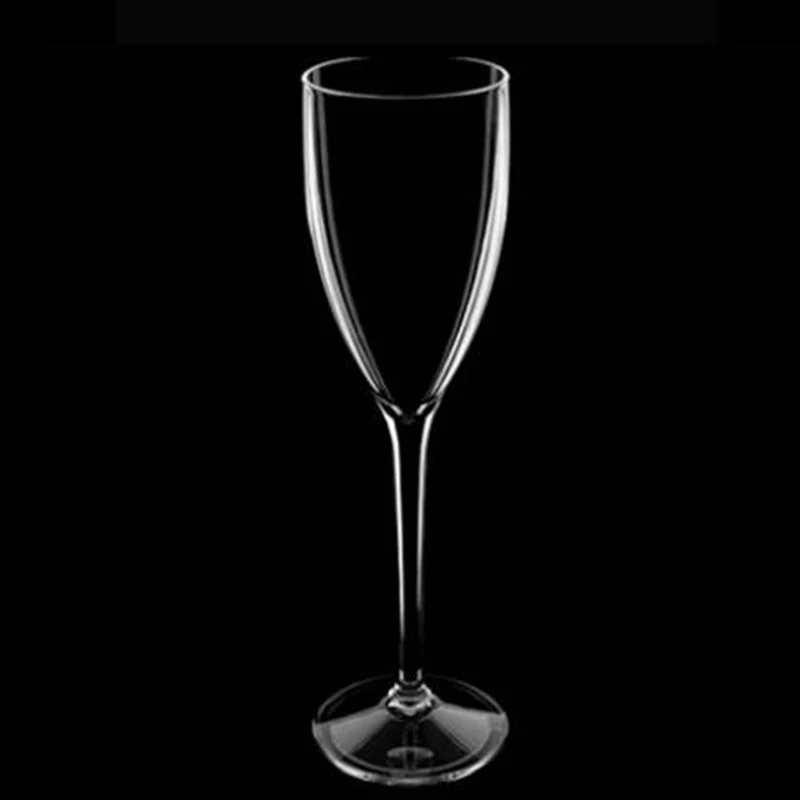 Kunststof champagneglazen - 15cl - Transparant (6 stuks)
