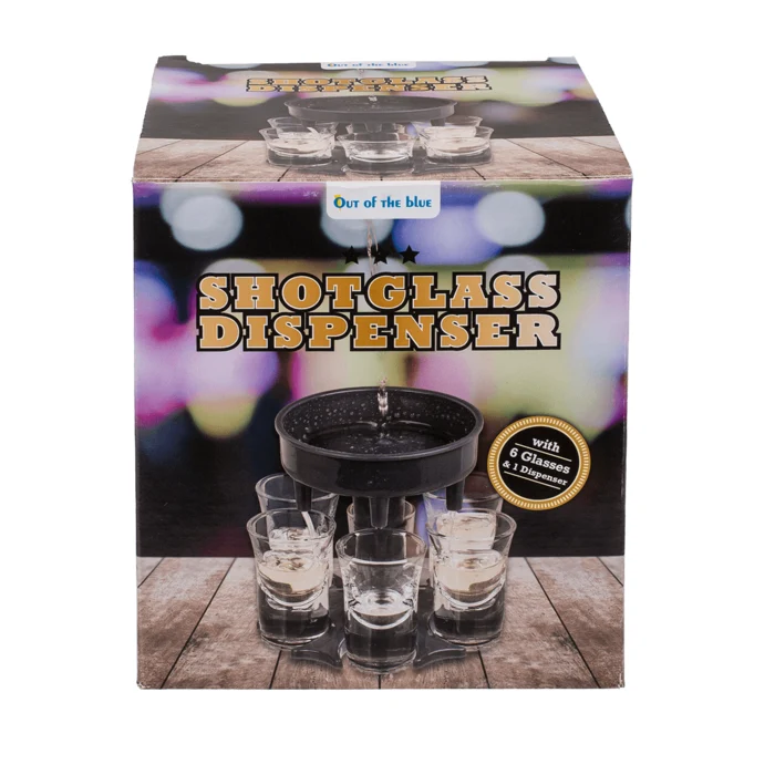 Shotglas Dispenser + 6 Shotglazen