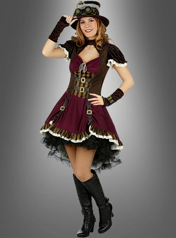 Steampunk Lady Kostüm mit Hut