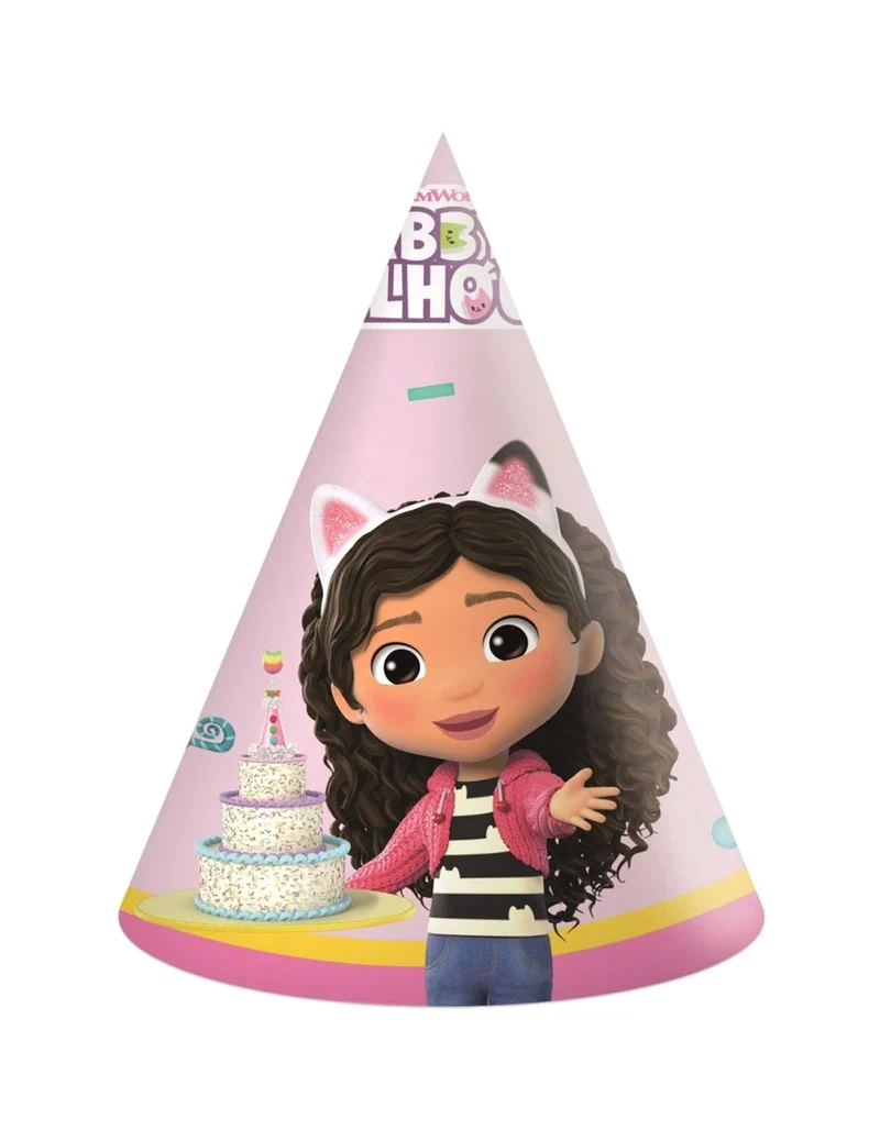 6 Partyhüte aus Pappe Gabby's Dollhouse™