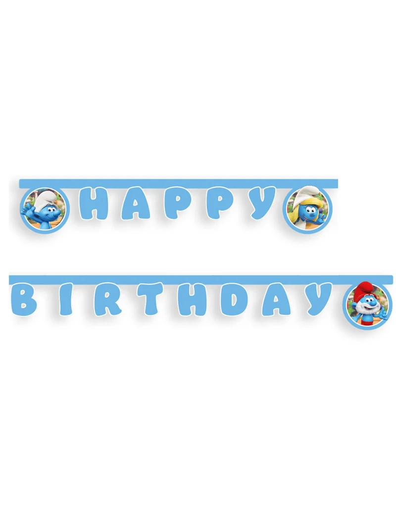 Gelenkgirlande Happy Birthday Die Schlümpfe™ 200 cm