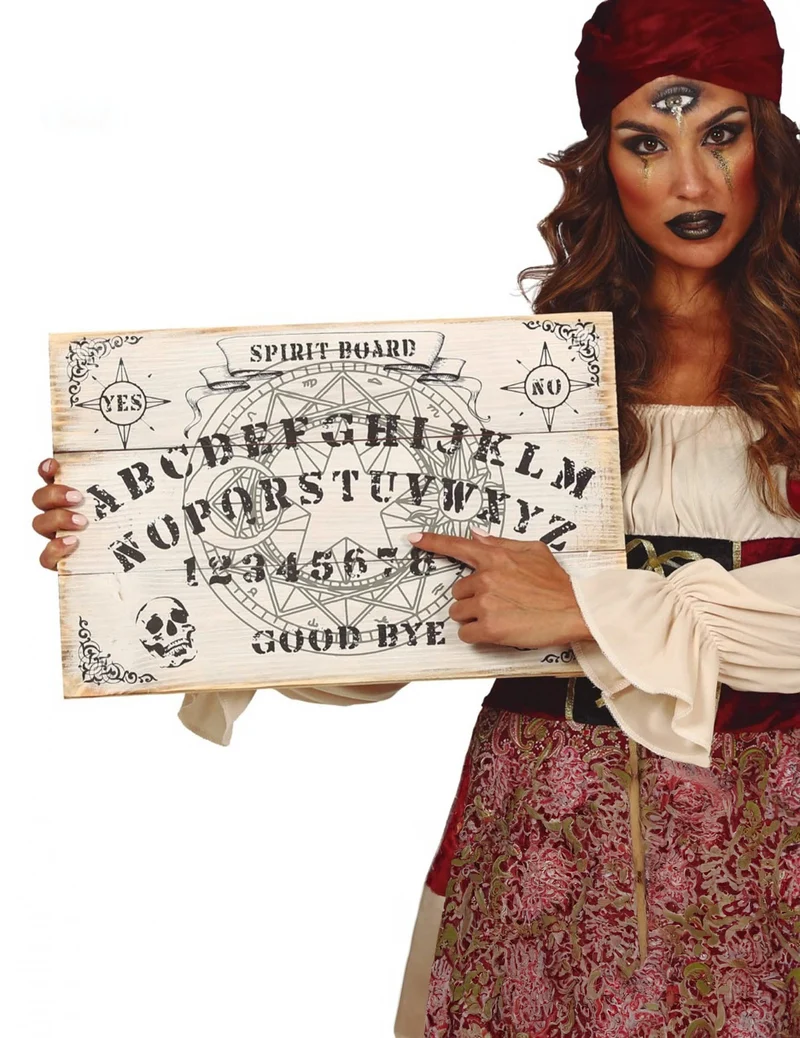 Ouija-Brett Halloween-Partyzubehör beigefarben-schwarz 48x32cm