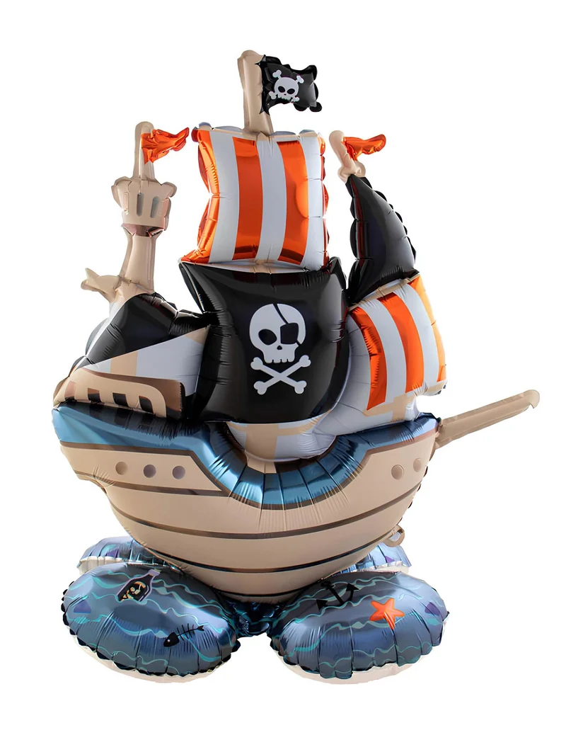 Aluminium-Ballon Piratenschiff zum Aufstellen 81 cm freistehend