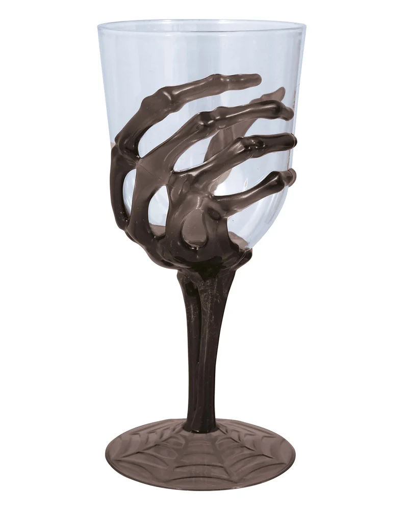 Weinbecher mit schwarzer Skeletthand 18,5cm