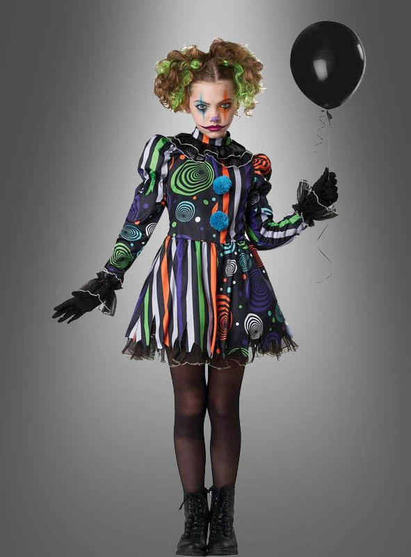 Neon Albtraum Clownkostüm Mädchen