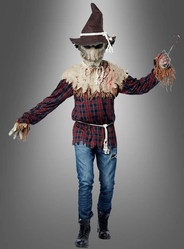 Mörderische Vogelscheuche Herrenkostüm mit Ani-Motion Maske
