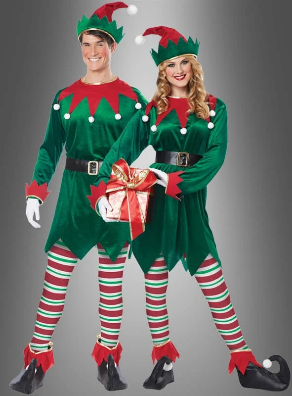 Weihnachtself Kostüm Unisex Santas Helfer