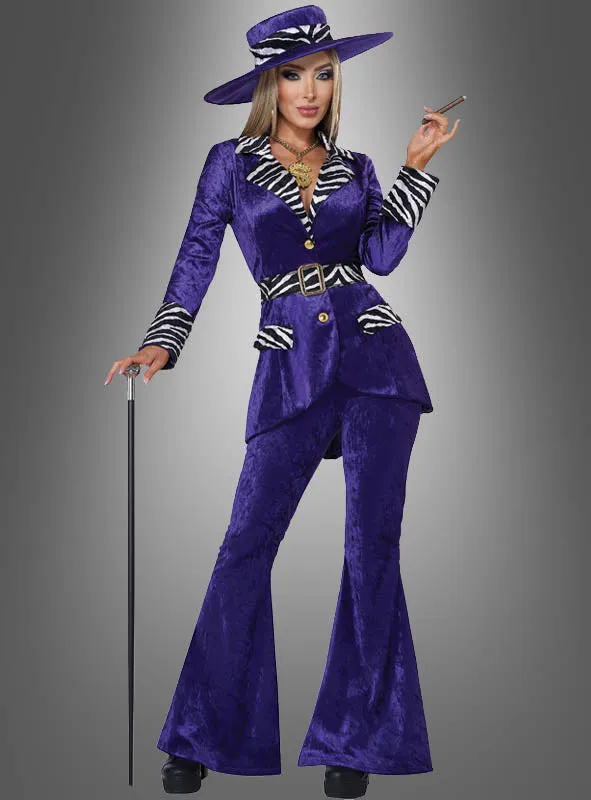 Lila Pimp Lady Kostüm