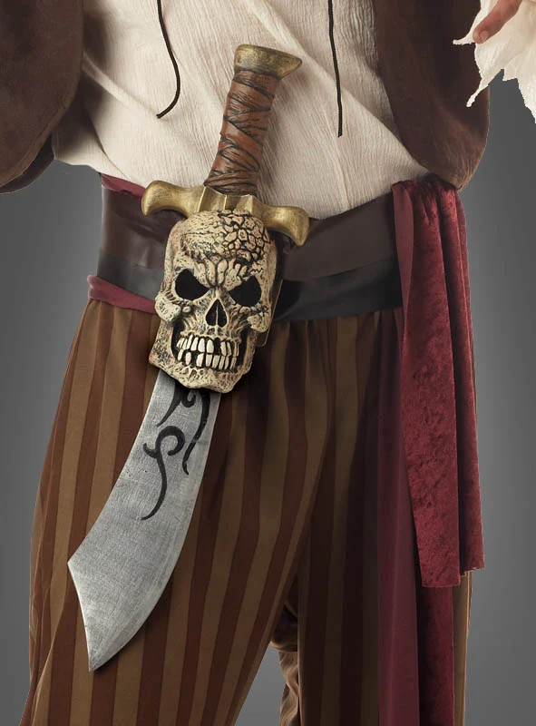 Säbel mit Totenkopf-Gürtel 52cm