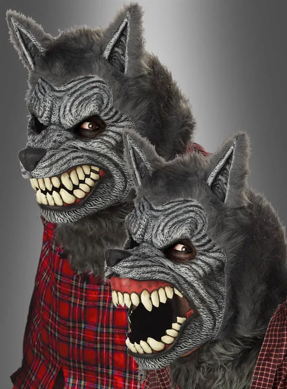 Werwolf Ani-Motion Maske grau