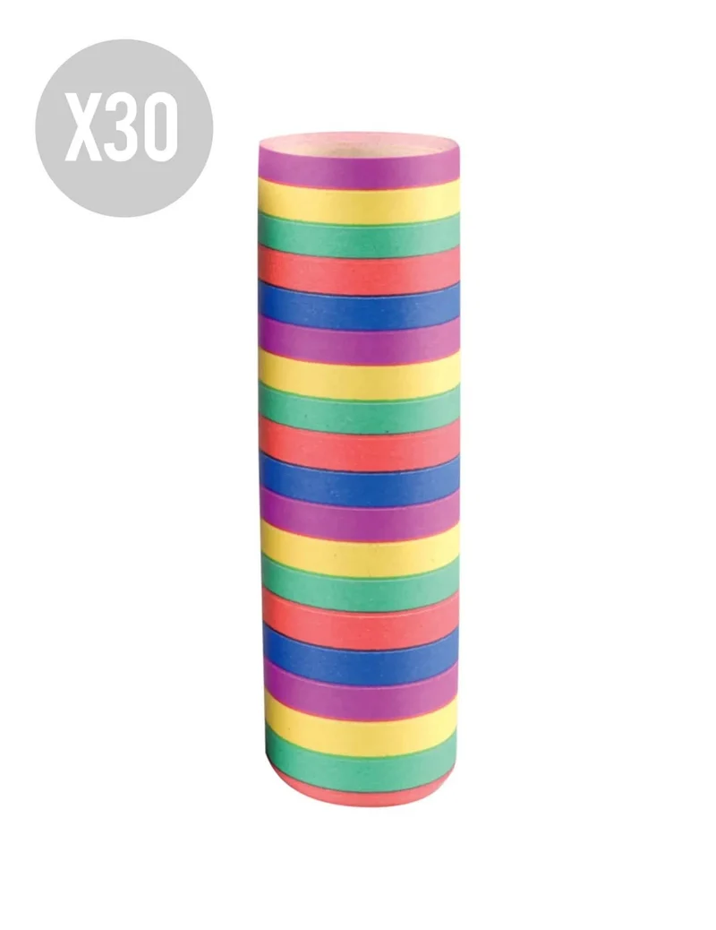 30er Pack bunte Luftschlangen 4 Meter