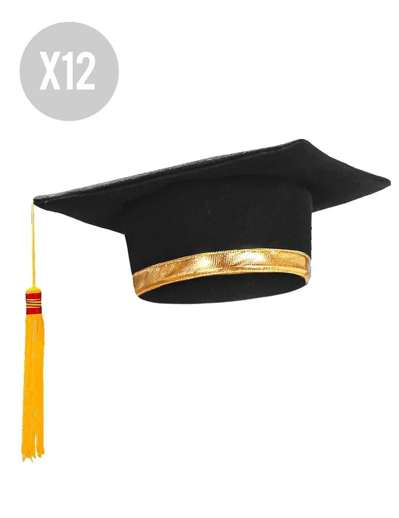 12 Graduation-Hüte für Erwachsene