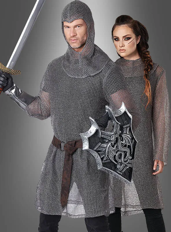 Kettenhemd Tunika mit Haube Unisex