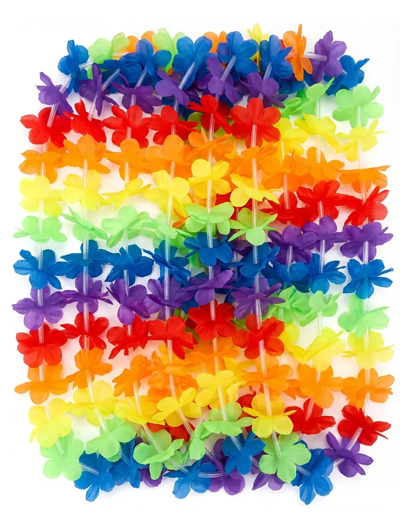 12er-Pack bunte Hawaii-Willkommensketten