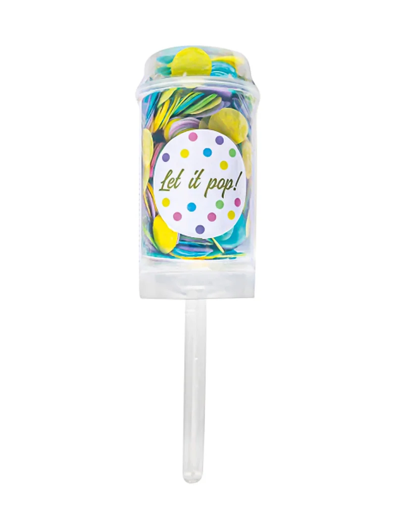 Konfetti-Kanone Bunt Pastell Push Pop 18 cm