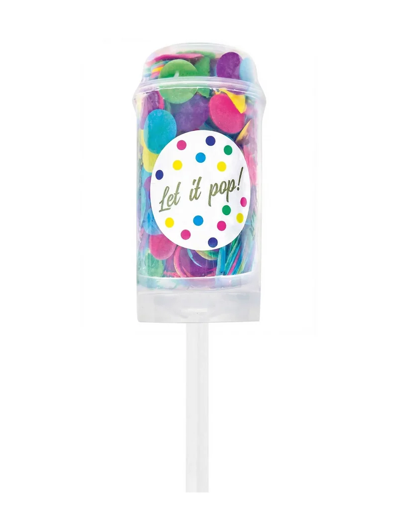 Konfetti-Kanone Push Pop bunt 18 cm