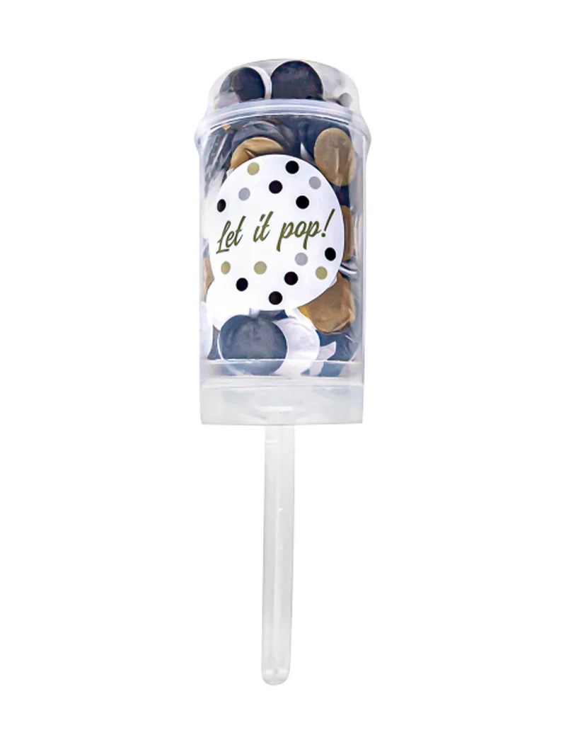 Konfettikanone Silvester Push Pop 18 cm