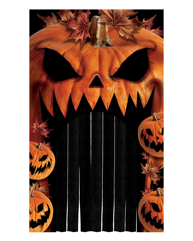 Gruseliger Halloween Kürbis Türvorhang