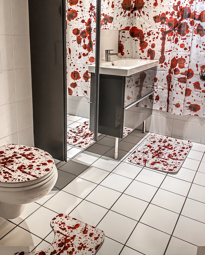 Blutiges Badezimmer Set 4-teilig