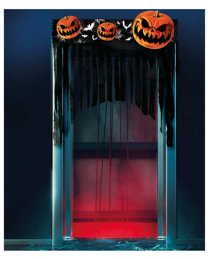Unheimlicher Halloween Kürbis Türvorhang