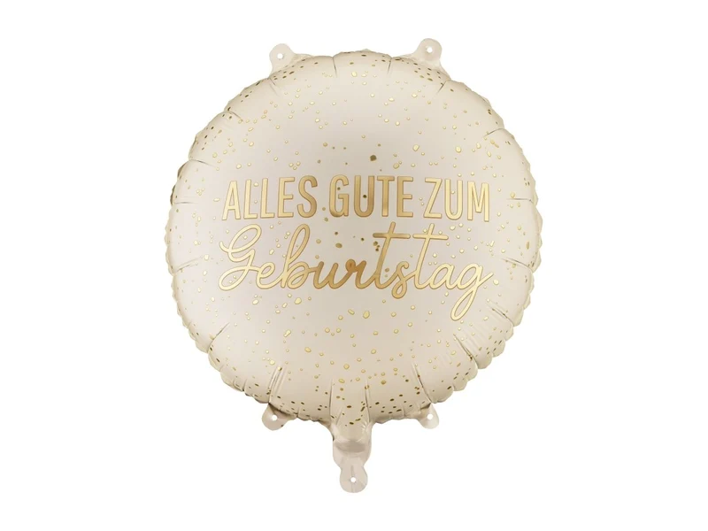 Beiger Heliumballon „Alles Gute zum Geburtstag“ (leer), 35 cm