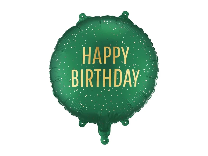 „Happy Birthday“-Heliumballon, grün, leer, 35 cm