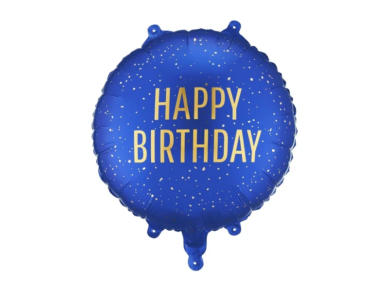 „Happy Birthday“-Heliumballon, dunkelblau, leer, 35 cm
