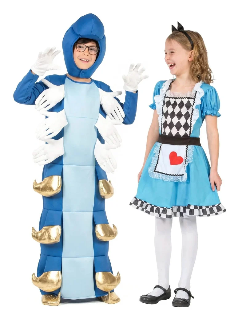 Kinder-Kostüm für Paare Alice und die Raupe
