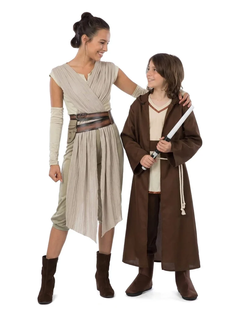 Rey Star Wars™ und Spiritueller Meister Partnerkostüm Mutter und Sohn
