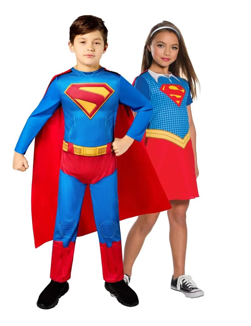 Superman™ und Supergirl™ Paarkostüm für Kinder