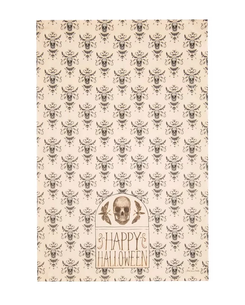 Vintage Skull & Happy Halloween Geschirrtuch