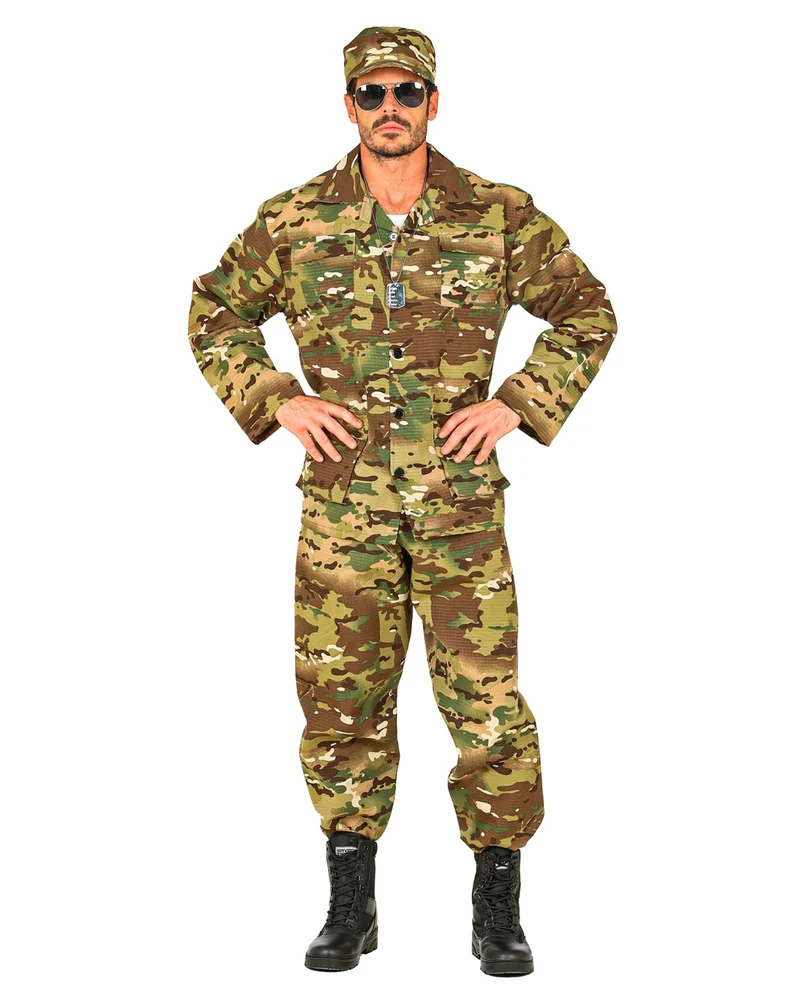 Tarnfleck Soldaten Kostüm 3-tlg