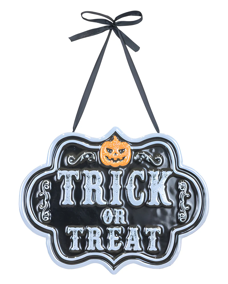 Trick or Teat Metallschild 25cm
