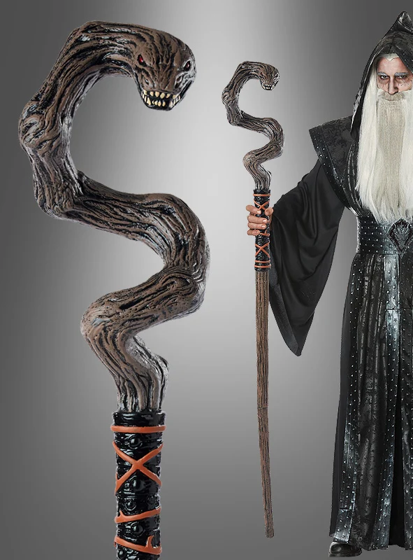 Fantasy Stab mit Schlangenkopf 150cm